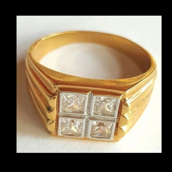 Accessories Mens Gold Plated Cocktail Ring Size 81 Poshmark